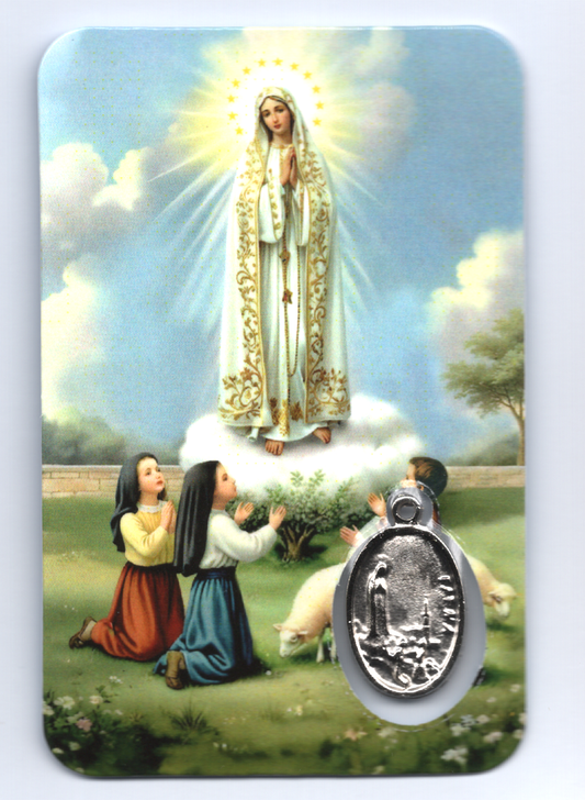 Pagela Nossa Senhora de Fátima com medalha