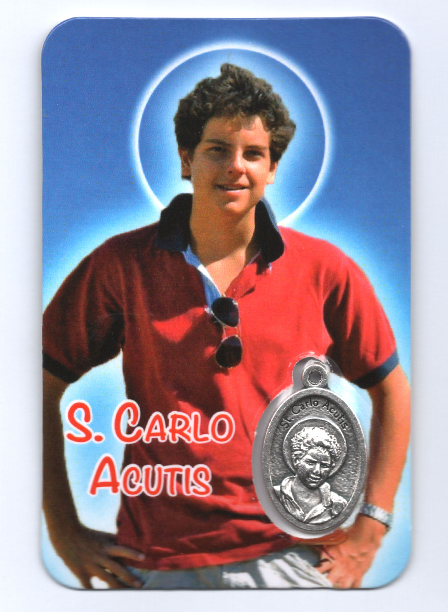 Pagela São Carlo Acutis com medalha