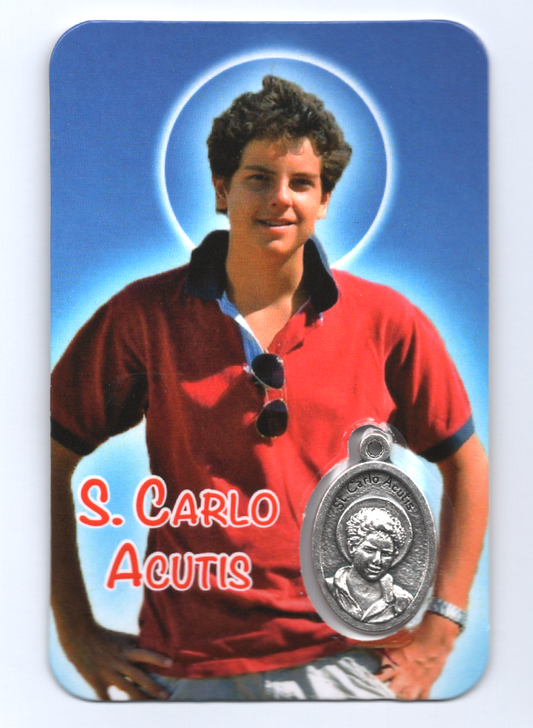 Pagela São Carlo Acutis com medalha