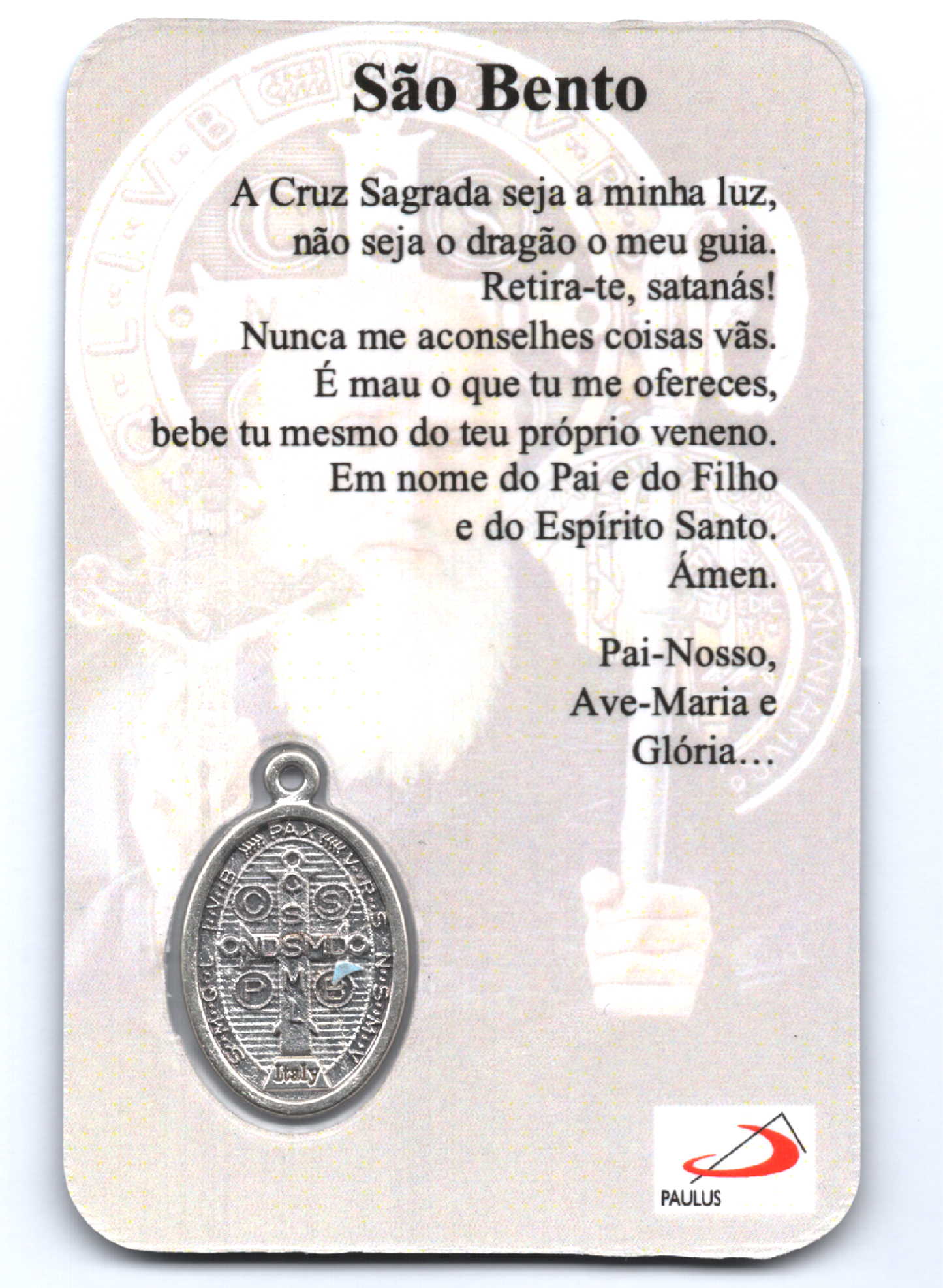 Pagela São Bento com medalha