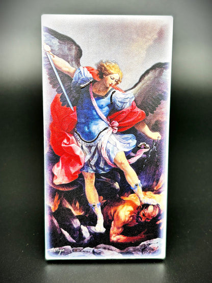 Quadro São Miguel Arcanjo em madeira