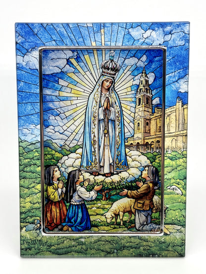 Quadro Nossa Senhora de Fátima em vidro