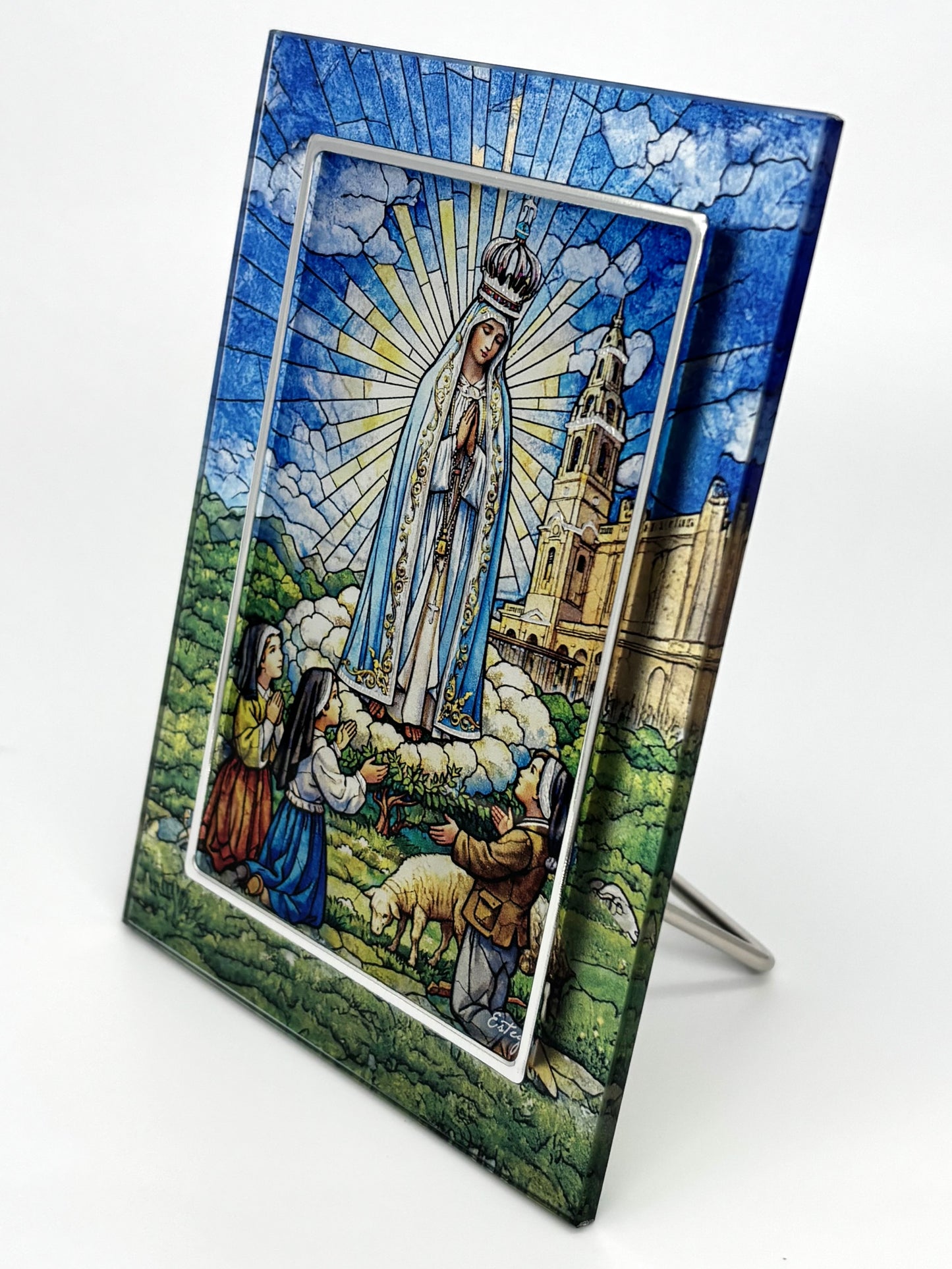 Quadro Nossa Senhora de Fátima em vidro