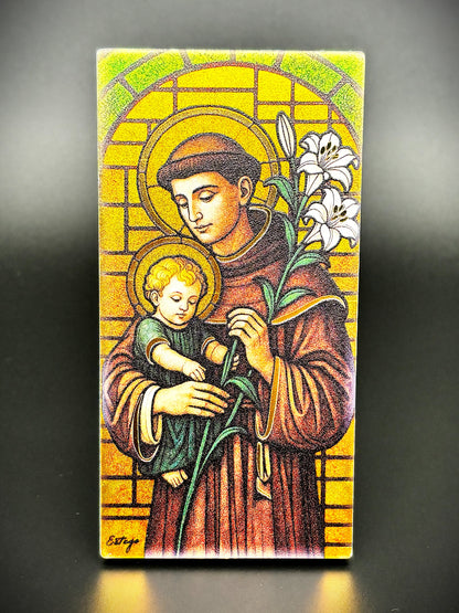 Quadro Santo António de Lisboa em madeira