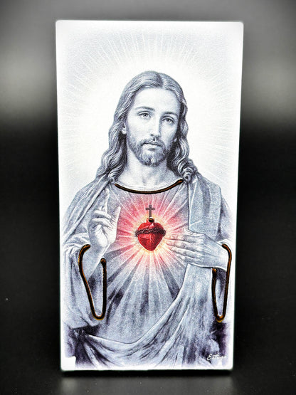 Quadro Sagrado Coração de Jesus em madeira