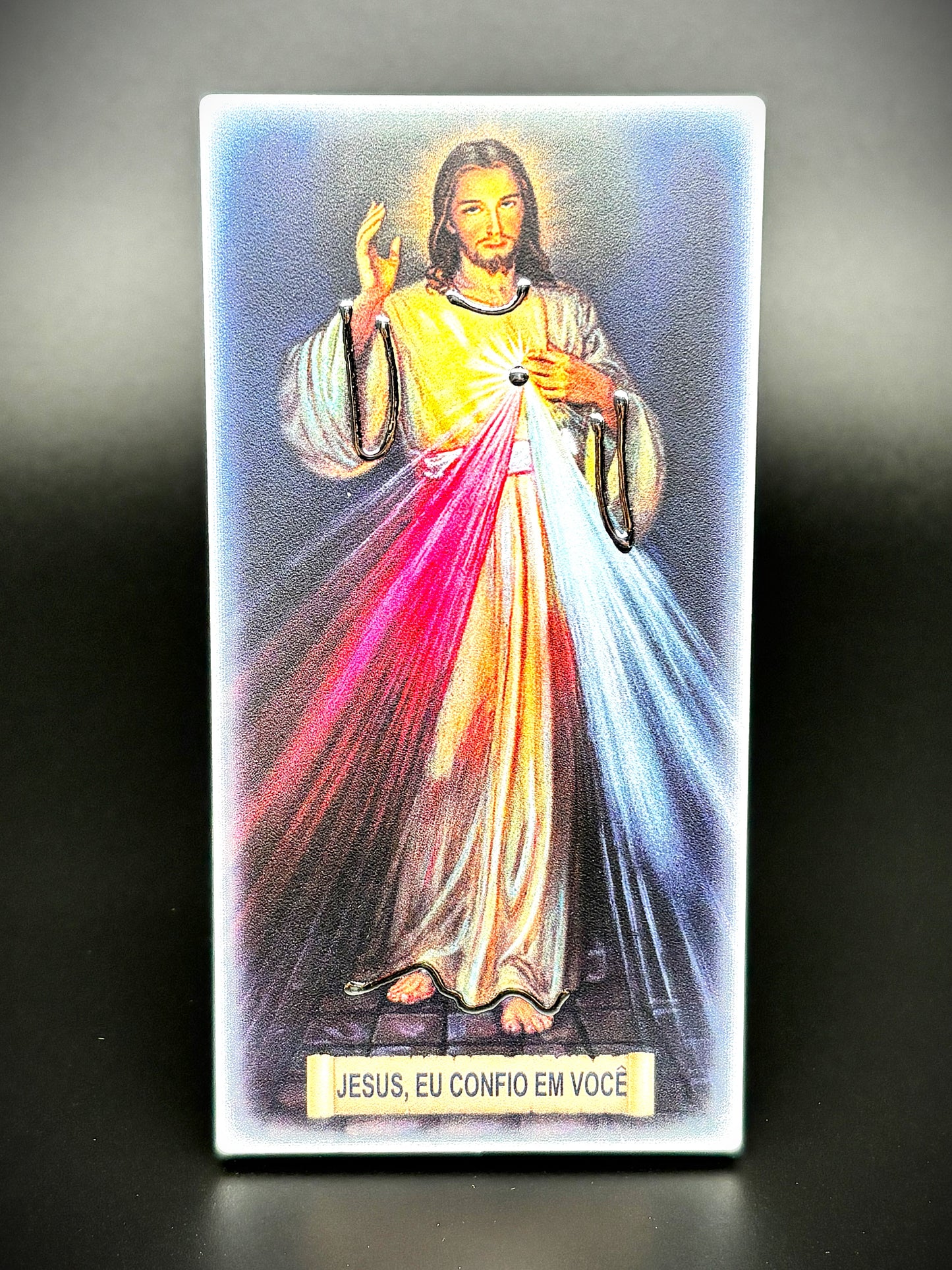 Quadro Jesus Misericordioso em madeira