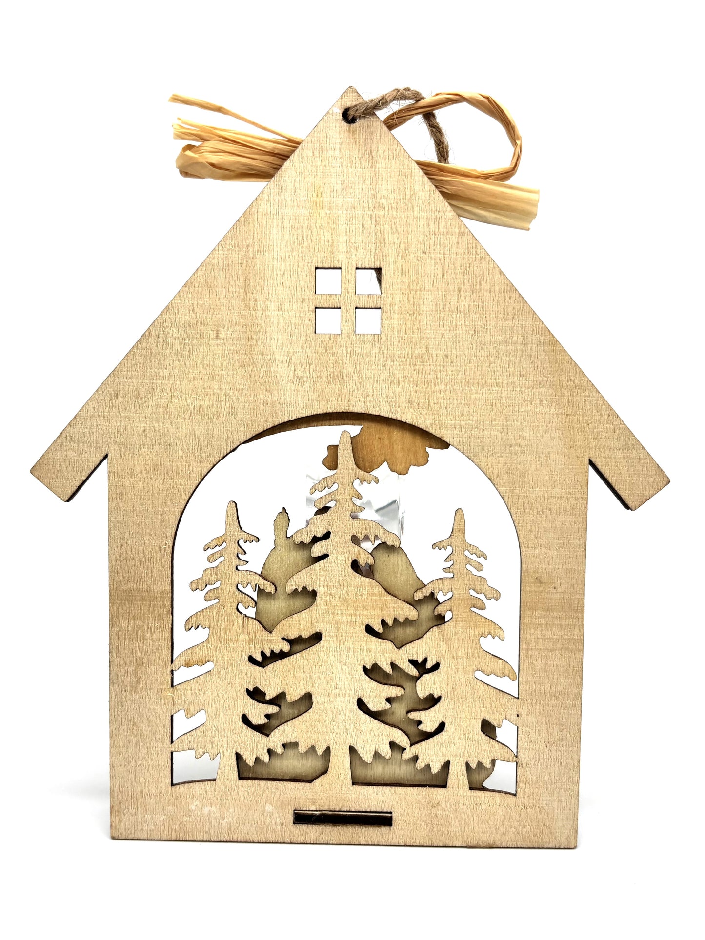 Presépio com cabana - Enfeite de árvore de Natal