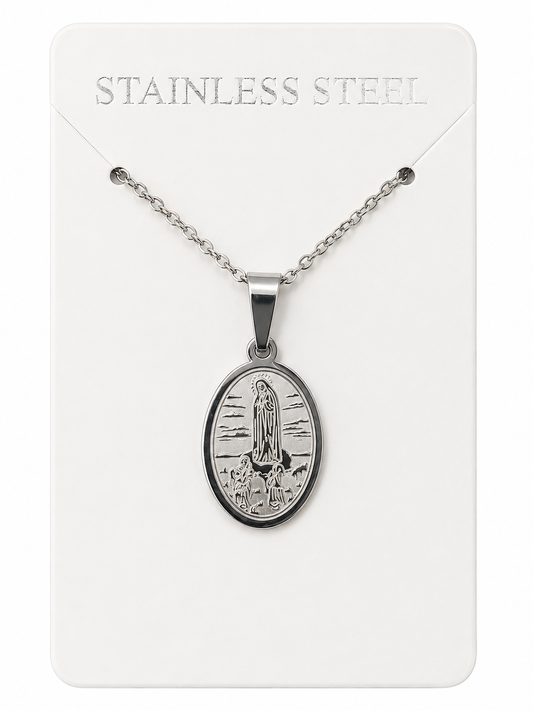 Colar com medalha de Nossa Senhora de Fátima