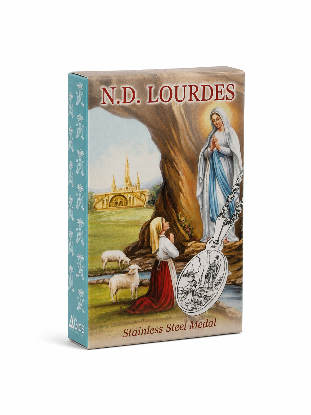 Colar com medalha de Nossa Senhora de Lourdes