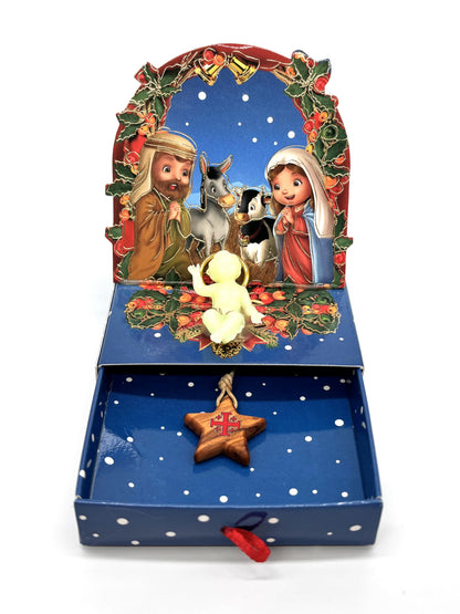 Presépio com Menino Jesus luminoso e Fio Estrela de Belém