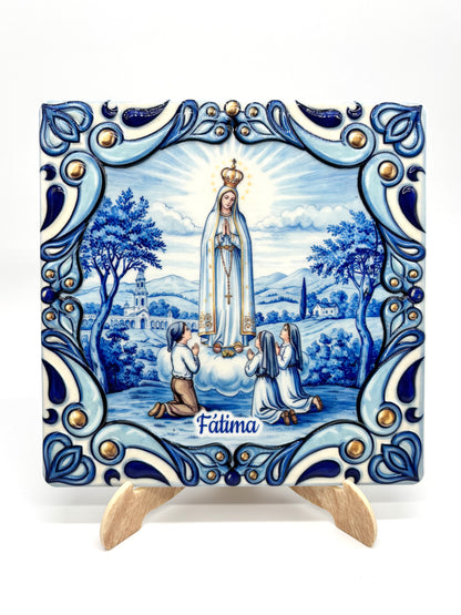 Quadro Nossa Senhora de Fátima e os Três Pastorinhos