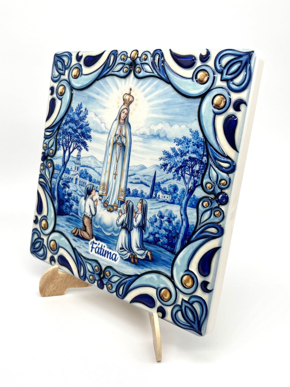 Quadro Nossa Senhora de Fátima e os Três Pastorinhos