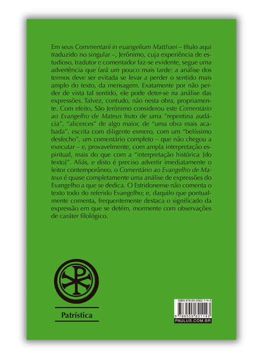 São Jerônimo - Comentário ao Evangelho de São Mateus (Patrística 44)