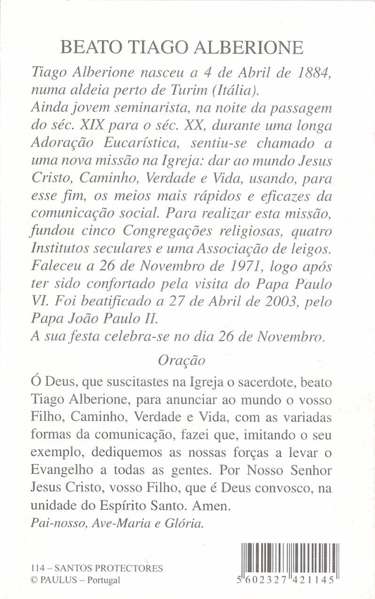 Pagela Beato Tiago Alberione - 25 un.