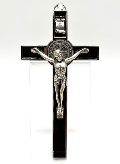 Crucifixo em metal com Medalha de São Bento - Maior