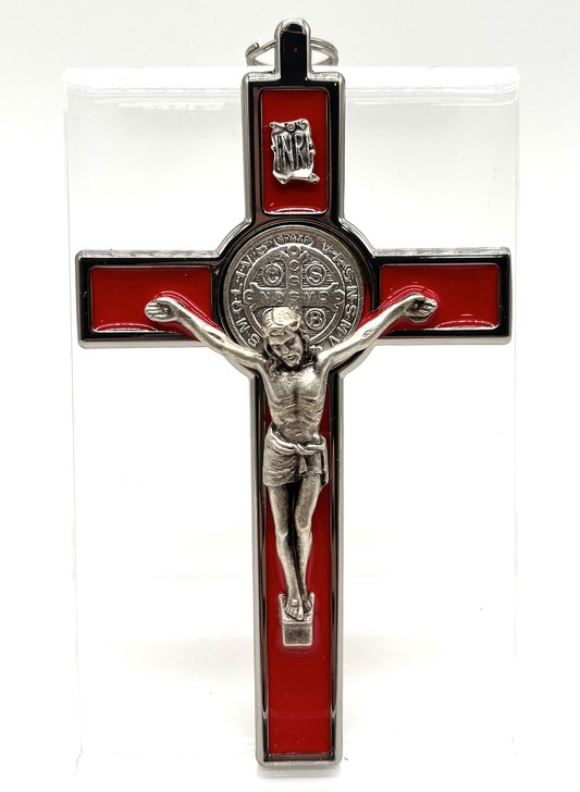 Crucifixo em metal com Medalha de São Bento - Menor