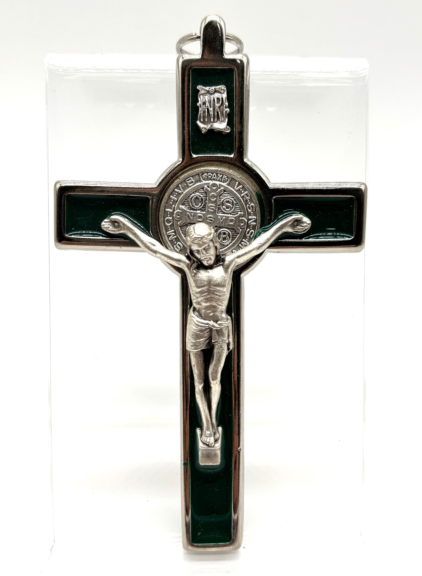 Crucifixo em metal com Medalha de São Bento - Menor