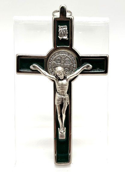 Crucifixo em metal com Medalha de São Bento - Menor