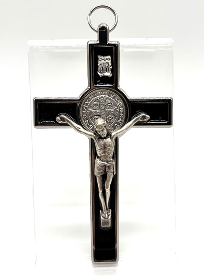 Crucifixo em metal com Medalha de São Bento - Menor