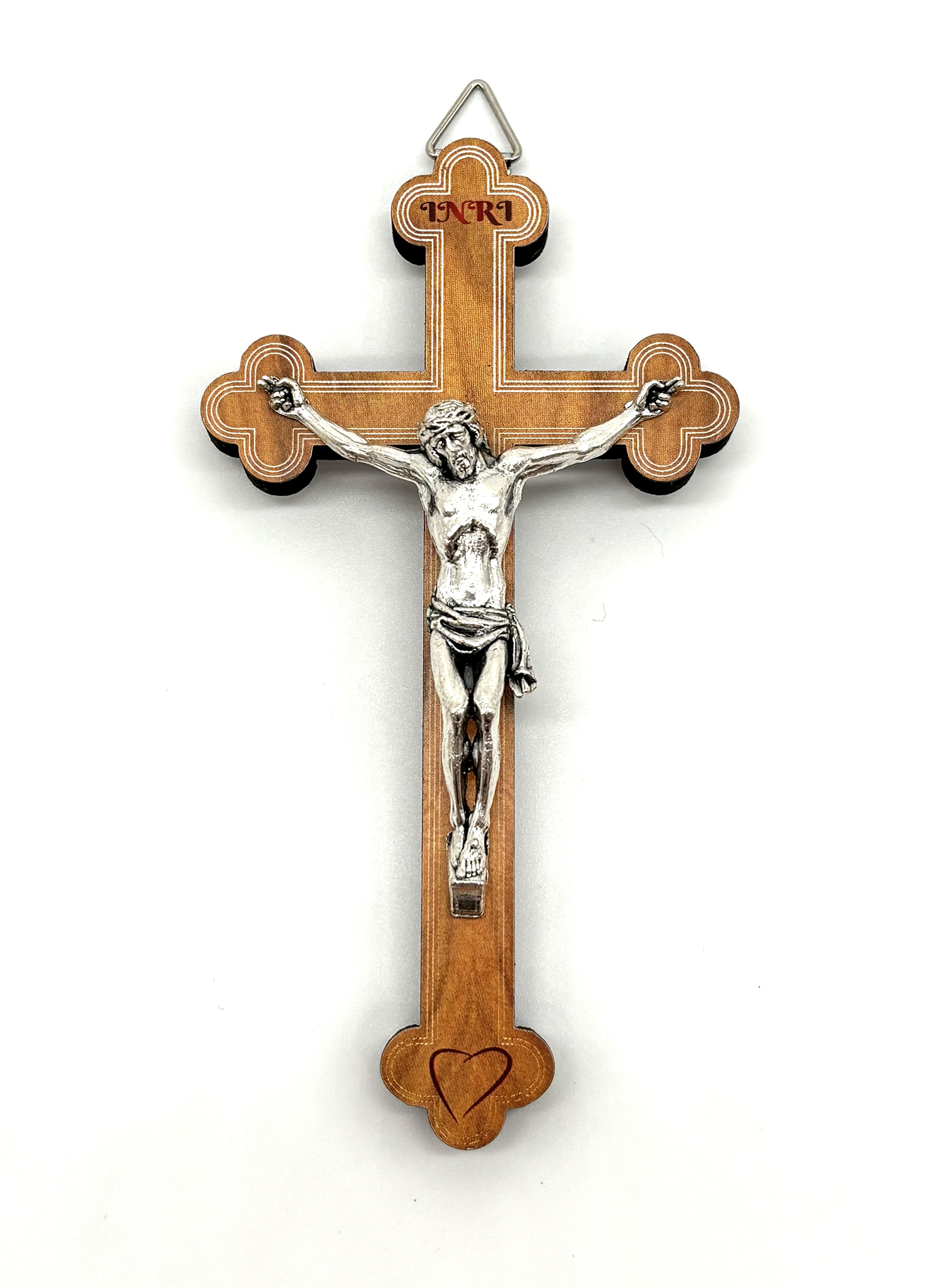 Crucifixo em madeira com Cristo em metal