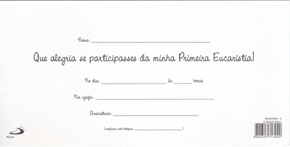 Convite Primeira Comunhão - 10 un.