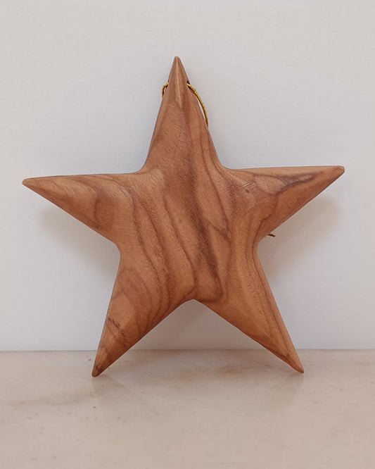 Estrela em madeira de oliveira