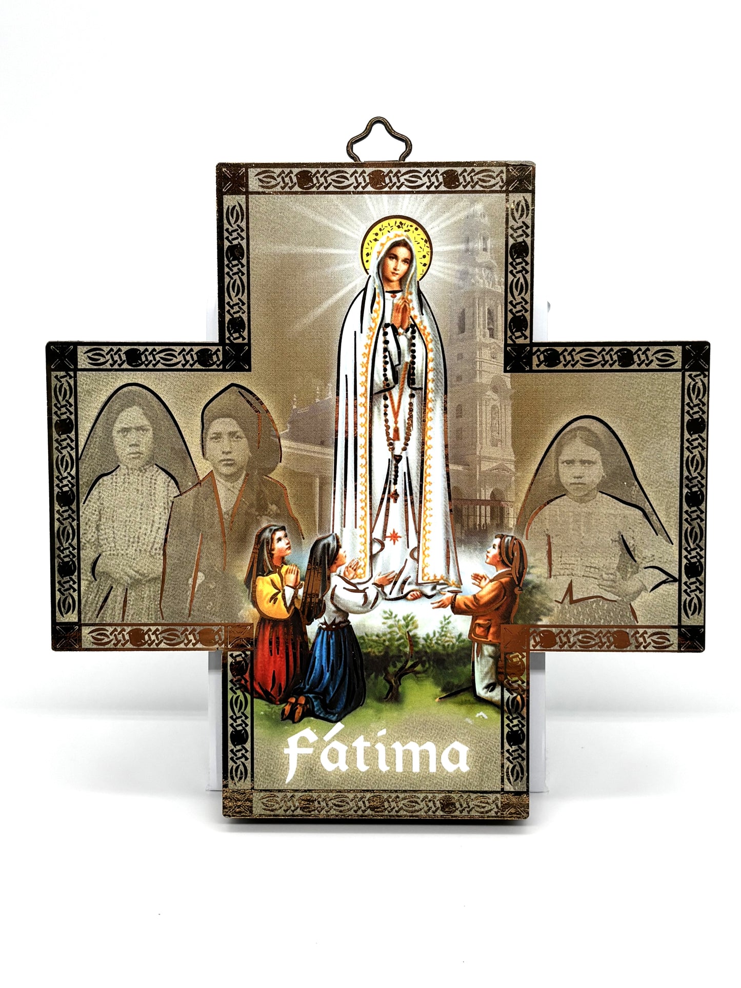 Ícone Nossa Senhora de Fátima em forma de Cruz