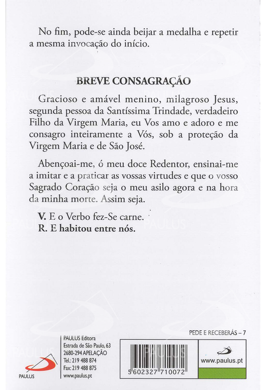 Pagela Menino Jesus de Praga - 25 un.