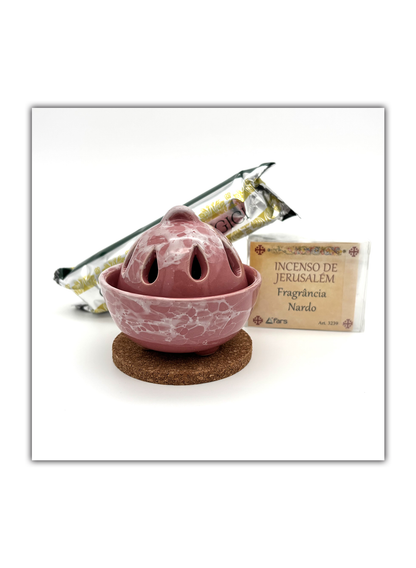 Kit Incensário com Incenso e Carvão Litúrgico