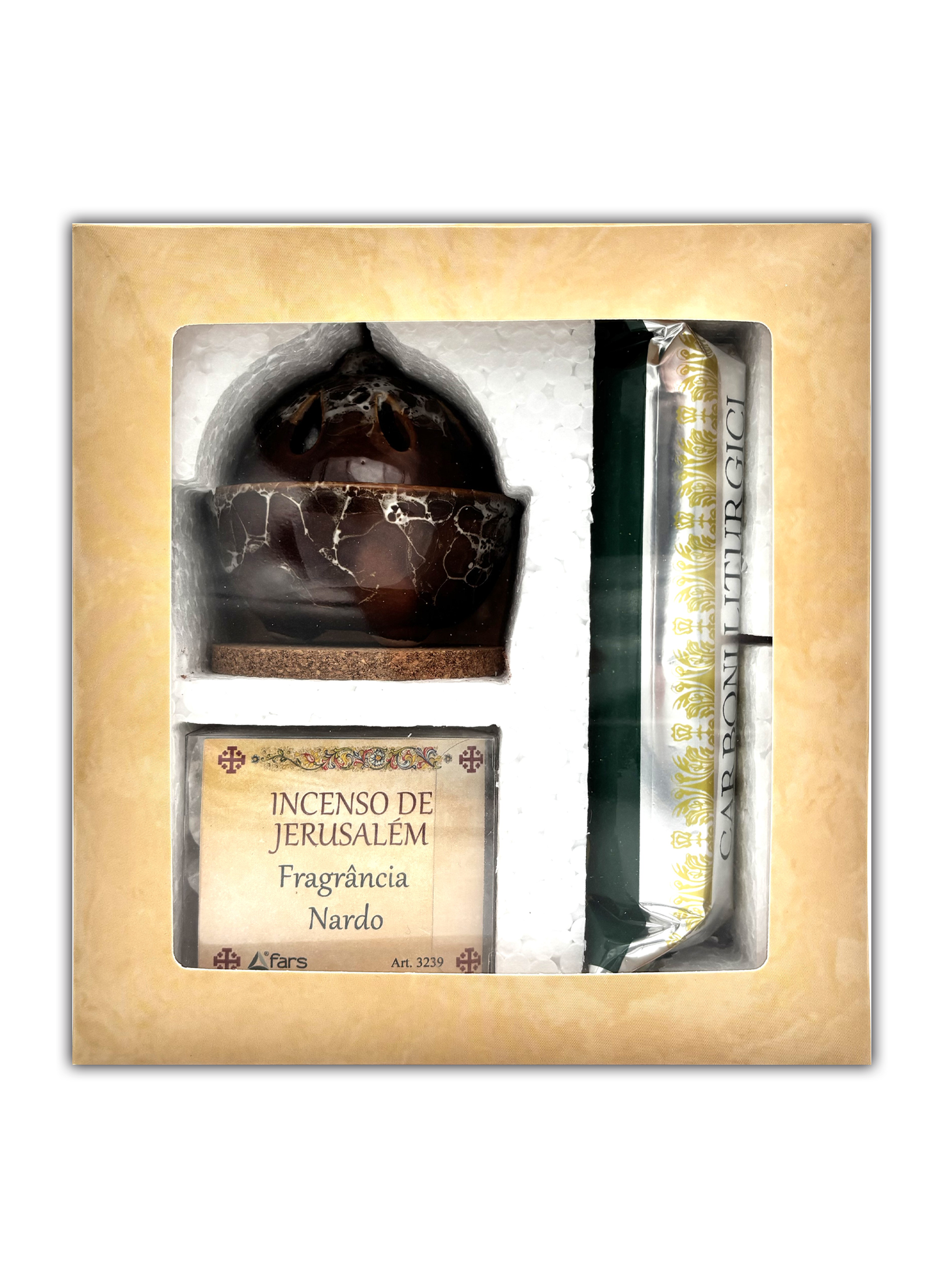 Kit Incensário com Incenso e Carvão Litúrgico