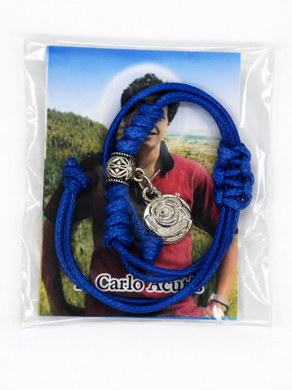 Pulseira São Carlo Acutis Macramê ajustável