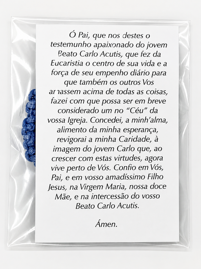 Pulseira São Carlo Acutis Macramê ajustável