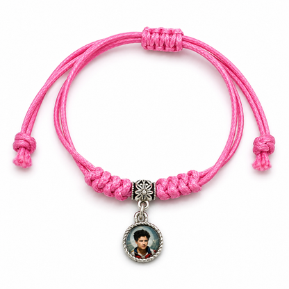 Pulseira São Carlo Acutis Macramê ajustável