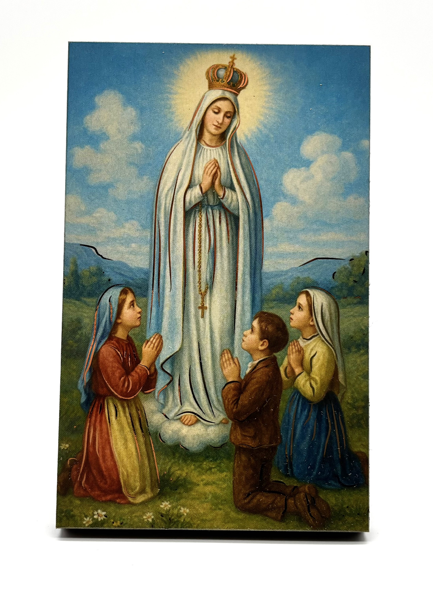 Quadro Nossa Senhora de Fátima em madeira