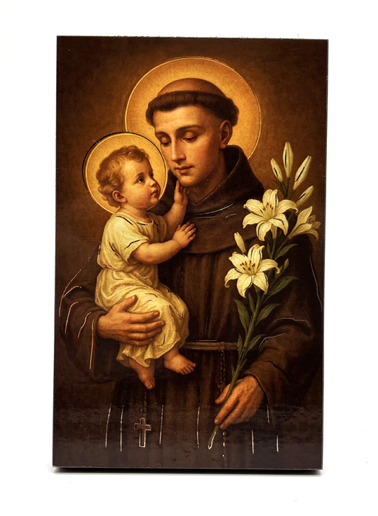 Quadro Santo António de Lisboa em madeira