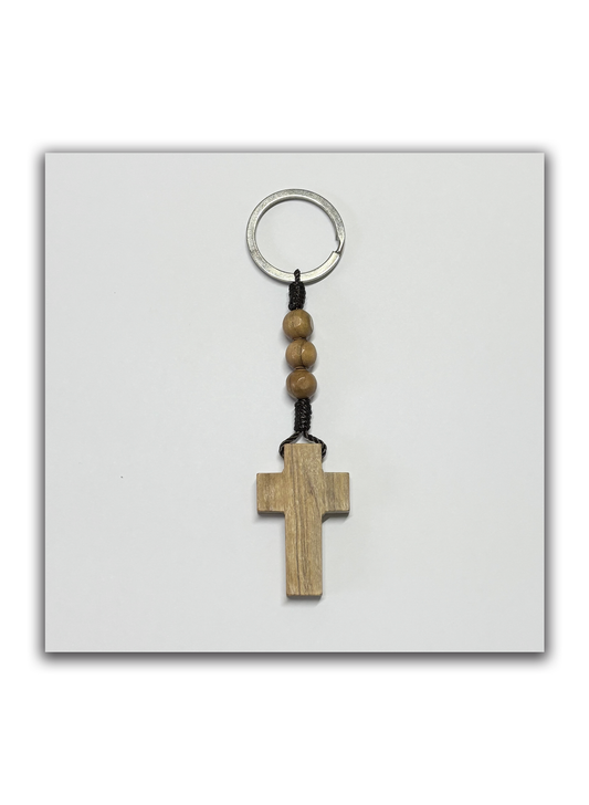 Porta-chaves cruz – Madeira de oliveira