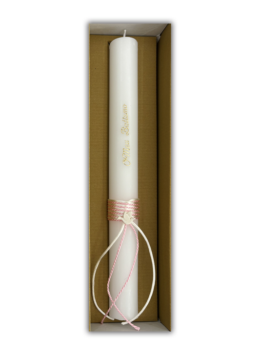 Vela para Batismo - Cor rosa
