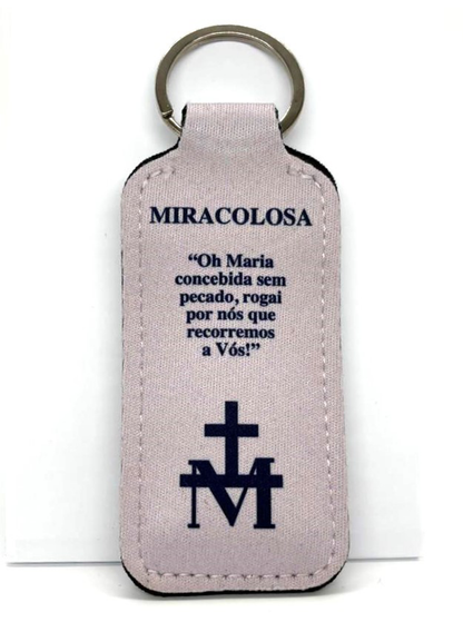 Porta-chaves dezena em tecido Nossa Senhora das Graças