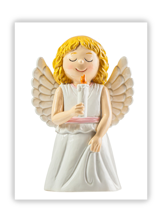 Imagem Anjo Profissão de Fé - Rosa
